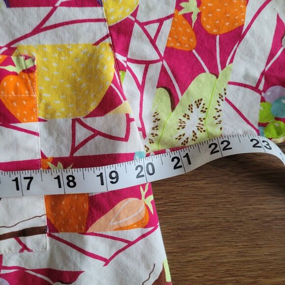 Vintage 80s Esprit Kids Food Fruit Print Button Short Sleeve Shirt Teens Sz L - Picture 10 of 14